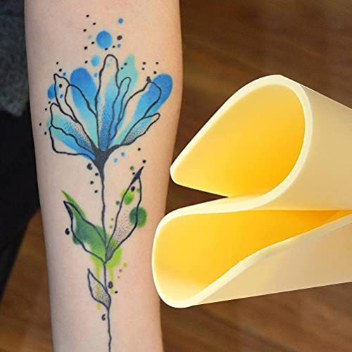 Tatuaje Ejercicio Piel Silicona, Páginas Doble Páginas Piel De Práctica, Piel Artificial Profesional con Pulsera para Plantillas De Tatuaje Temporal Sin Motivo, 15 * 15 Cm