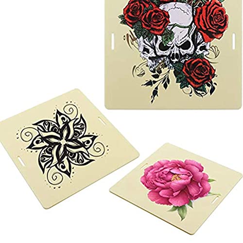 Tatuaje Ejercicio Piel Silicona, Páginas Doble Páginas Piel De Práctica, Piel Artificial Profesional con Pulsera para Plantillas De Tatuaje Temporal Sin Motivo, 15 * 15 Cm