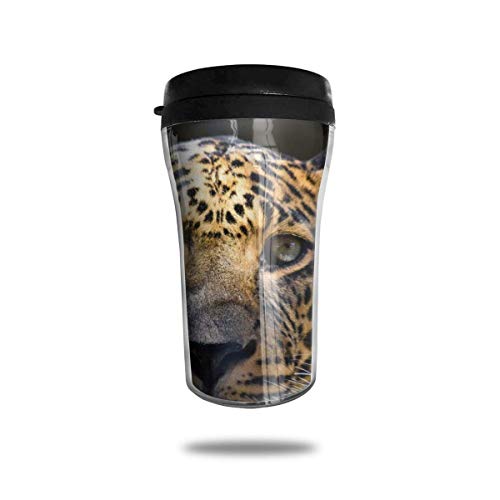 Taza de café de viaje con impresión 3D, taza de té aislada, taza de agua, taza de viaje para hombres, mujeres, niños, niñas, animales de leopardo Galant