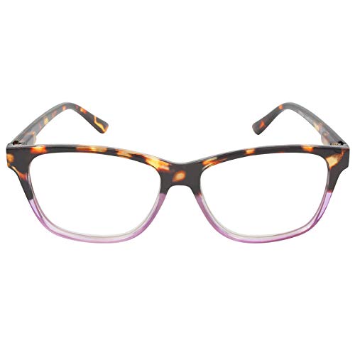 TBOC Gafas de Lectura Presbicia Vista Cansada - Graduadas +2.00 Dioptrías Montura de Pasta [Carey - Lila] de Diseño Moda para Hombre Mujer Unisex Lentes de Aumento para Leer Ver de Cerca