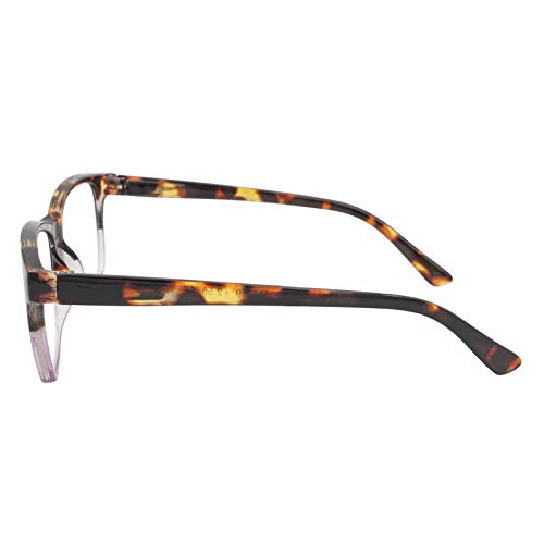 TBOC Gafas de Lectura Presbicia Vista Cansada - Graduadas +2.00 Dioptrías Montura de Pasta [Carey - Lila] de Diseño Moda para Hombre Mujer Unisex Lentes de Aumento para Leer Ver de Cerca