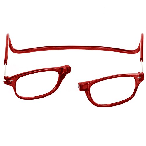 TBOC Gafas de Lectura Presbicia Vista Cansada – Montura Burdeos Graduadas +1.50 Dioptrías Hombre Mujer Regulables Imantadas Magnéticas Plegables Lentes Aumento Leer Ver Cerca Cuello Cierre Imán