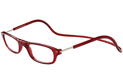 TBOC Gafas de Lectura Presbicia Vista Cansada – Montura Burdeos Graduadas +1.50 Dioptrías Hombre Mujer Regulables Imantadas Magnéticas Plegables Lentes Aumento Leer Ver Cerca Cuello Cierre Imán