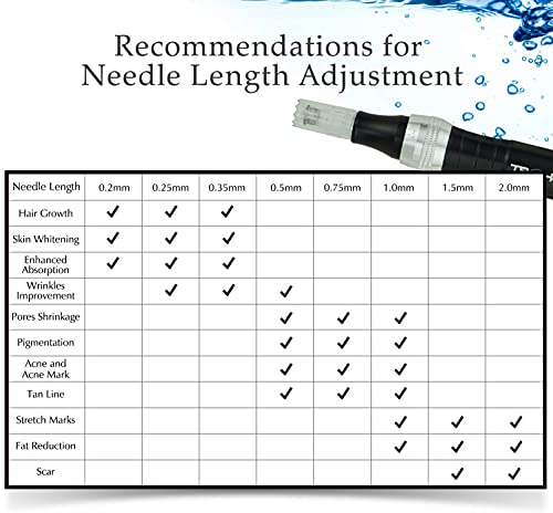 TBPHP P10 Derma pen Microagujas 0-2.0mm ajustable .Incluir 12pcs agujascon Pantalla LCD de Cicatrices de Acné, Antienvejecimiento, Arrugas, Estrías(Negro)