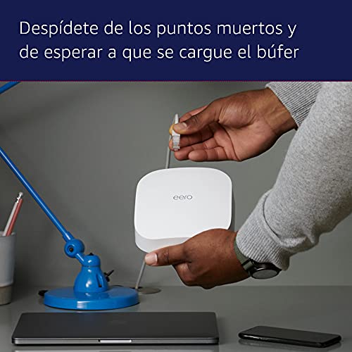 Te presentamos el sistema Wi-Fi 6 de malla de triple banda eero Pro 6 de Amazon con controlador de Hogar digital inteligente ZigBee integrado | 1 unidad