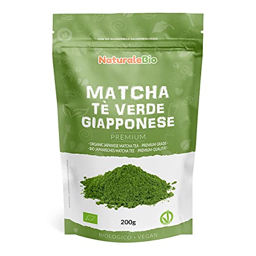 Té Verde Matcha Orgánico Japonés En Polvo - Grado Premium - 200g. Té Matcha Biológico Japonés. Té Bio Grado Premium. Matcha Ecológico Cultivado En Japón, Uji, Kyoto. Ideal Para Beber, Cocina, Latte