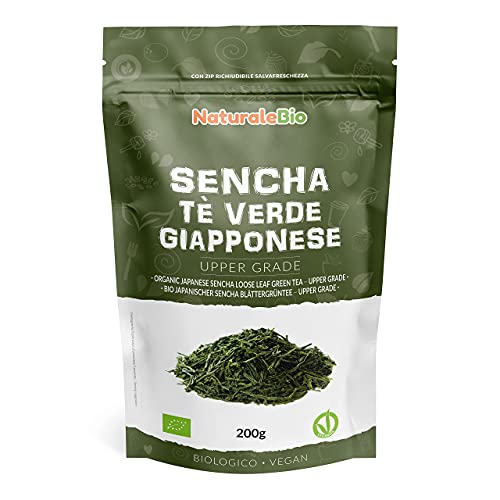Té verde Sencha Japonés Orgánico - Upper Grade - de 200g. Bio, Natural y Puro, Té verde en hojas de la primera cosecha, cultivado en Japón. Organic Japanese Sencha Green Tea. NaturaleBio