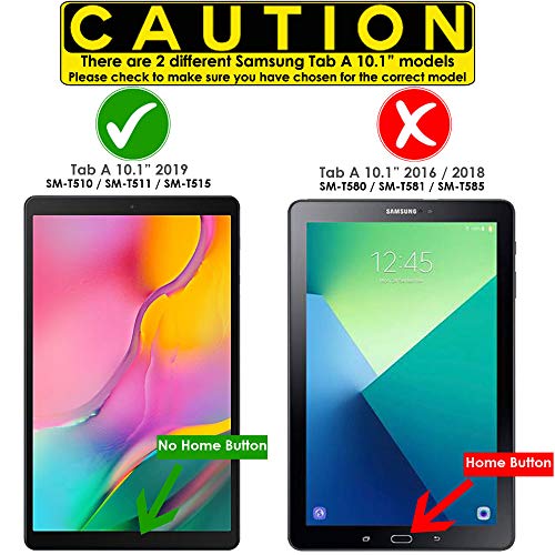 TECHGEAR Funda de Cuero para Nuevo Samsung Galaxy Tab A 10.1" 2019 (SM-T510 / SM-T515) Funda de Cuero PU Protectora Soporte y Correa de Mano [Púrpura]