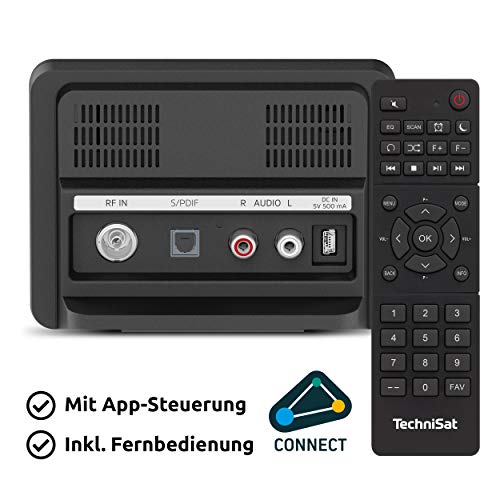 TechniSat DIGITRADIO 10 IR - DAB+ y Adaptador de Radio por Internet (WLAN, Pantalla a Color, Bluetooth, Mando a Distancia, Despertador, Idóneo para Actualizar los Sistemas Hi-Fi Existentes) Negro/Plat