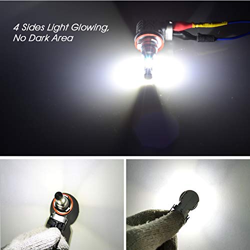 TECTICO H8 12V 40W 6000K LED Angel Eye Bulbs anillos de halo luces circulación diurna Faros antiniebla blanco Canbus sin errores para E90 E92 E93 E82 E91 E82 E70 X5 E60 E61,2 piezas