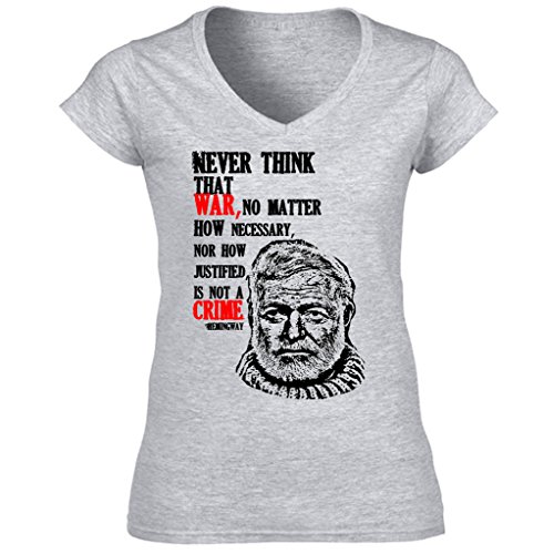 teesquare1st Hemingway Ernest 1 Camiseta para Mujer de Algodon Size Xxlarge
