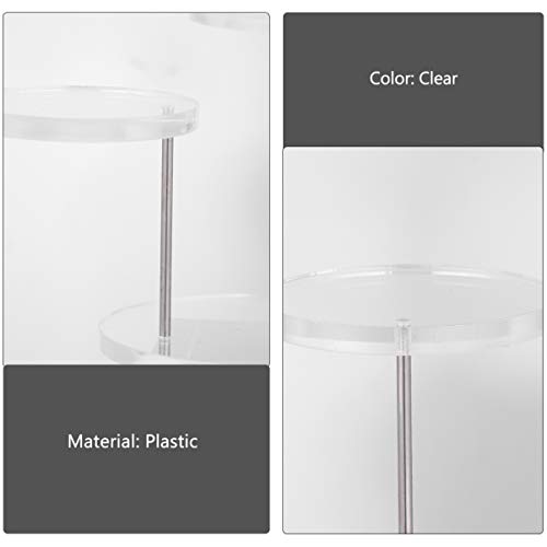 TEHAUX Soportes Verticales de Pedestal de Exhibición de Joyas Organizador Giratorio Redondo Transparente Estante de Cosméticos Vitrina Coleccionable de Mesa Elevadores para Anillo de