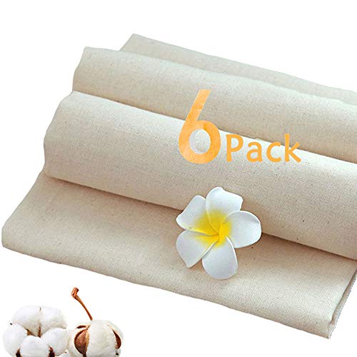 Telas Filtrantes Reutilizable, 6 Piezas 50 x 50 cm Paño para Queso, Tela para Queso/ Tela Colador/Paño Muselina para Colar Frutas, Vino, Mantequilla, Queso, Leche de Nuez, Tofu, Frutas Jugo