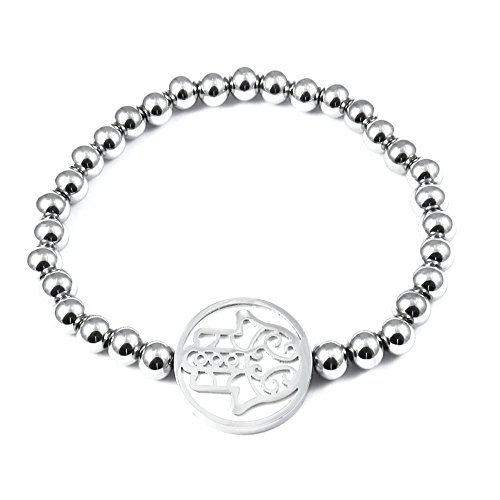 TEMPUS FUGIT. Pulsera Mano de Fátima de Acero inoxidable Antialérgico Quirúrgico Inalterable Brillante