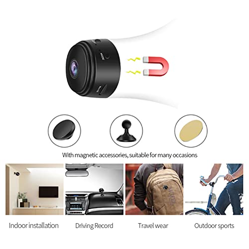 Tendia Cámara inalámbrica 1080P Mini cámara Oculta con detección de Movimiento Cámara de vigilancia de visión Nocturna portátil para Seguridad aérea en el hogar en Interiores y Exteriores