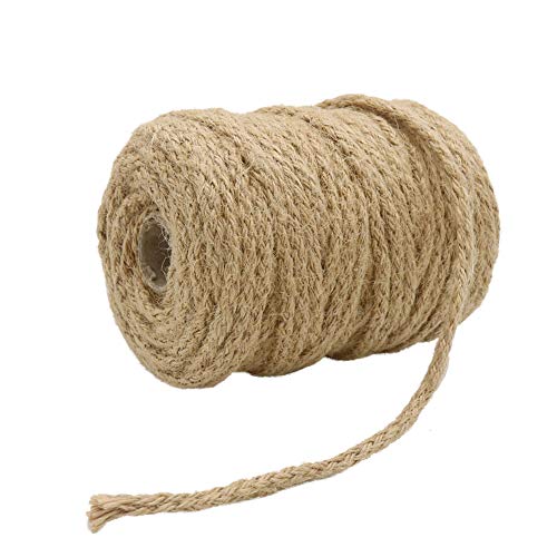 Tenn Well - Cuerda trenzada de yute, color marrón Braided 5MM, 100FT
