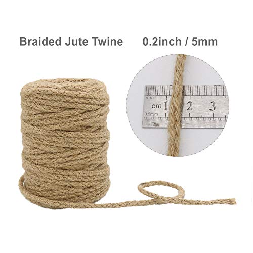 Tenn Well - Cuerda trenzada de yute, color marrón Braided 5MM, 100FT