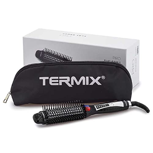 Termix Pro Flat Brush-Cepillo alisador de pelo eléctrico con tecnología iónica y sistema de infrarrojos que alisa y aporta brillo