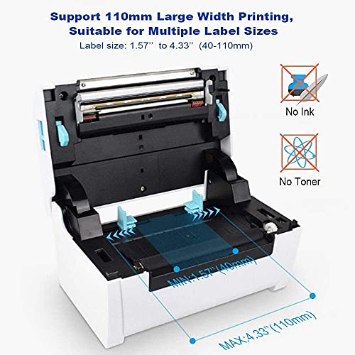TEROW T9200 Impresora térmica de Etiquetas de Escritorio 160 mm/s Impresora de Etiquetas USB de Alta Velocidad Impresora de Recibos de código de Barras de 4,3 Pulgadas Compatible con Windows/Mac
