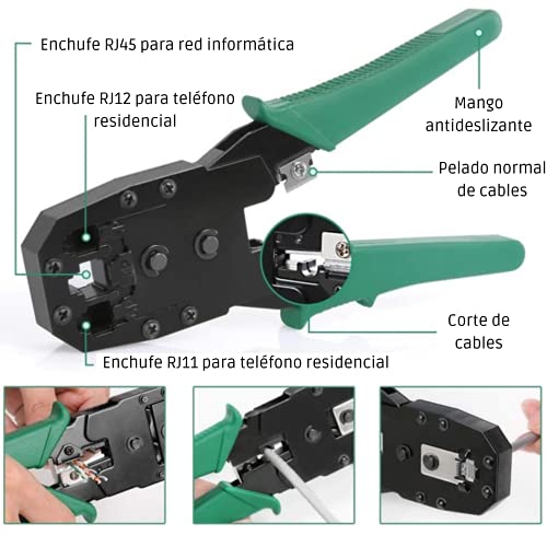 Tester Comprobador De Redes | Maletín Profesional Completo De Reparaciones Eléctricas Con Estuche | Kit 10 en 1 Cable LAN Network Tools Kit