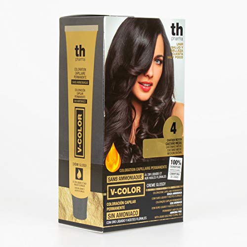 Th Pharma V Color Kit Tinte Sin Amoniaco Con Oro Líquido (No. 4 Castaño medio)