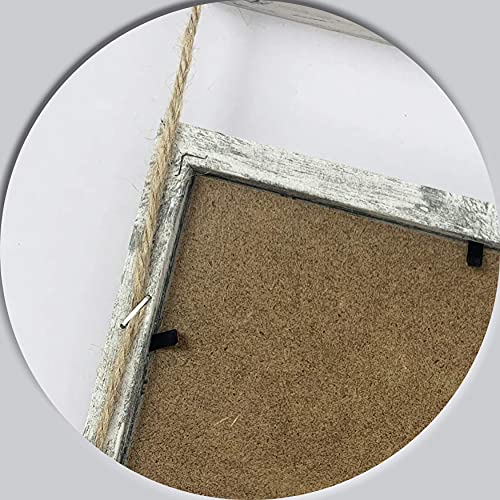 TH Portafotos múltiple Decorativo Marcos de Madera Colgante de Pared para 3 Fotos de 15x10cm Vertical. (Gris Retro)