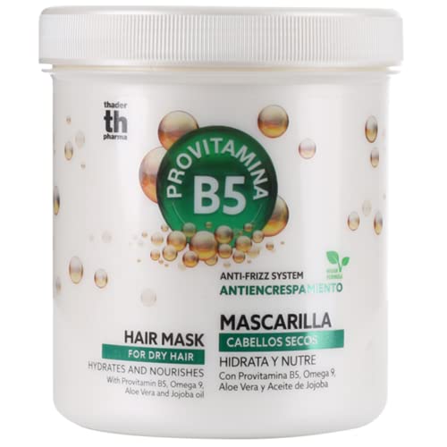 Thader Th Pharma Mascarilla Efecto Anti-Frizz Provitamina B5, Omega 9, Aloe Vera y Aceite de Jojoba para Cabellos Secos, 1000 ml