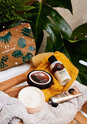 The Body Shop - 4 PC Mini Shea Set Hand Cream, Coconut shower Cream, Shea Body Butter Zip Bag TRAVEL GYM …