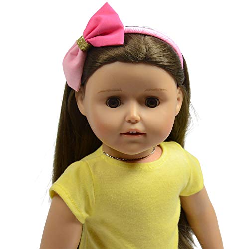 The New York Doll Collection Set de 3 Secuencia de Arco Iris Muñeca Cabello Accesorios - Incluye Lazo, Diadema Suave y Cabello Pinza para Moda Muchachas Muñecas - Encaja 18 pulgadas / 46 cm Muñecas