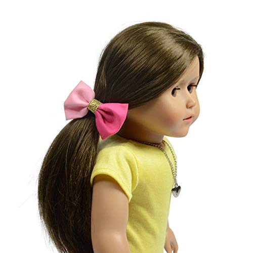 The New York Doll Collection Set de 3 Secuencia de Arco Iris Muñeca Cabello Accesorios - Incluye Lazo, Diadema Suave y Cabello Pinza para Moda Muchachas Muñecas - Encaja 18 pulgadas / 46 cm Muñecas