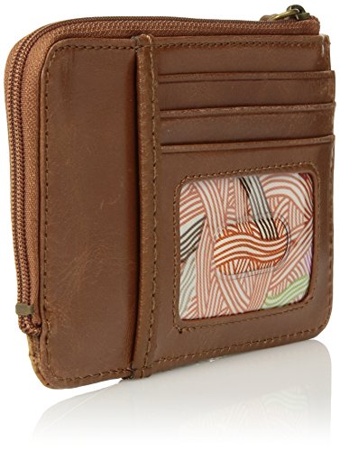 The Sak Iris Card - Cartera para Mujer, con Relieve de Flores de Tabaco. (Marrón) - 106365