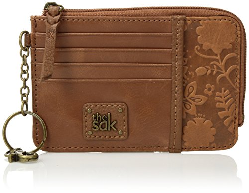 The Sak Iris Card - Cartera para Mujer, con Relieve de Flores de Tabaco. (Marrón) - 106365