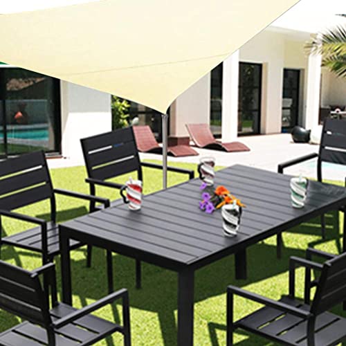 THETHO Toldo Vela de Sombra de 2x2m Toldo de Sombra Impermeable Cuadrilátero Protección Rayos UV Paño de Sombra con Mosquetón y Cuerda Tela de Sombra para Patio, Exteriores, Jardín, Terraza (Beige)