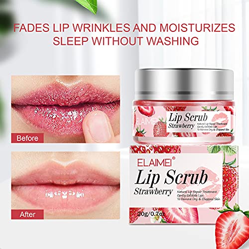 Thnkstaps Lip Exfoliante para Labios Exfoliantes e Hidratantes para Labios Exfoliante Labial Humectante Labio Exfoliante Tratamiento Elimina Eficazmente la Piel Muerta y Repara los Labios, 20g