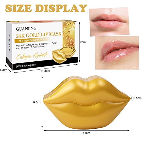 Thnkstaps Máscara de Labios 20 Piezas Mascarillas de Labios en Gel Hidratantes, Almohadillas Labiales para Antiarrugas, Exfoliante, Hidratante, Reductor de Líneas Finas