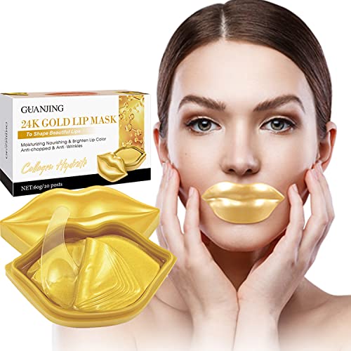 Thnkstaps Máscara de Labios 20 Piezas Mascarillas de Labios en Gel Hidratantes, Almohadillas Labiales para Antiarrugas, Exfoliante, Hidratante, Reductor de Líneas Finas
