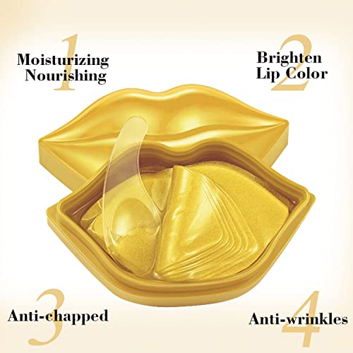 Thnkstaps Máscara de Labios 20 Piezas Mascarillas de Labios en Gel Hidratantes, Almohadillas Labiales para Antiarrugas, Exfoliante, Hidratante, Reductor de Líneas Finas