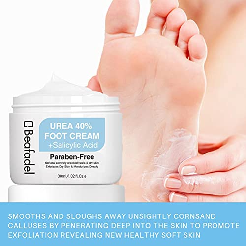 Tianbi Crema de urea para el cuidado de los pies, 40% de ácido salicílico, exfolia el removedor de callos para piel muerta, removedor de callos para el cuidado de los pies, crema hidratante