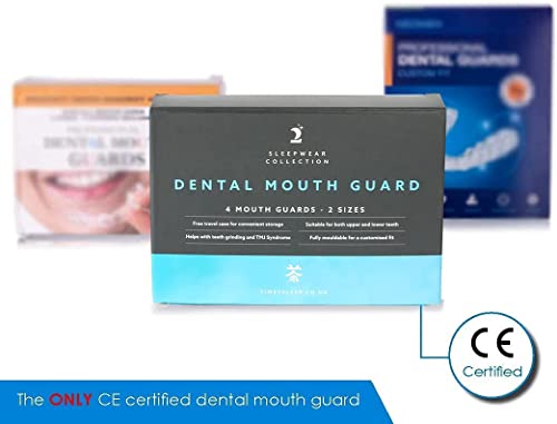 Time2Sleep - 4 x Férula Dental de Descarga anti Bruxismo - Protector Bucal para Dormir - Aparato Dental Antironquidos y Trastornos de la ATM - Solución Antironquidos