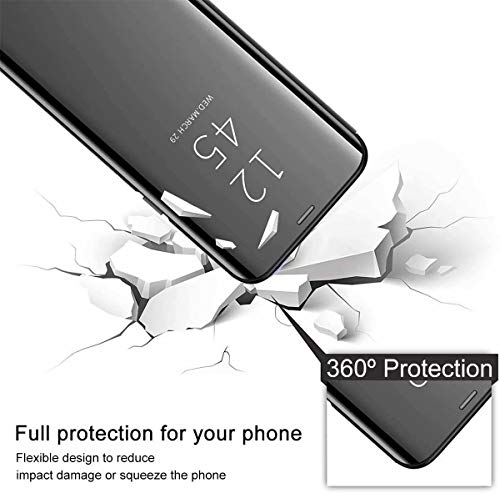 TingYR Funda para LG Velvet 5G UW Carcasa, Espejo Funda Flip Inteligente Mirror Caso, Soporte Plegable, Case Cover Funda para LG Velvet 5G UW.(Azul)