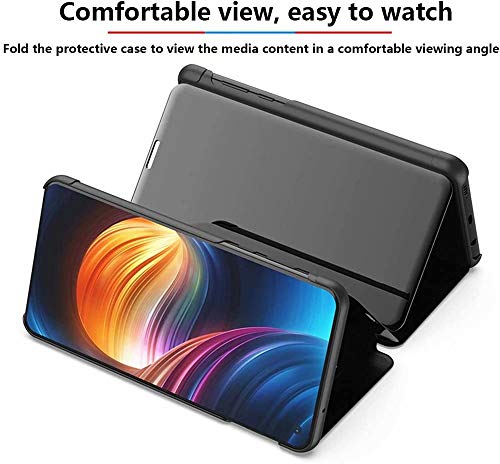 TingYR Funda para LG Velvet 5G UW Carcasa, Espejo Funda Flip Inteligente Mirror Caso, Soporte Plegable, Case Cover Funda para LG Velvet 5G UW.(Azul)