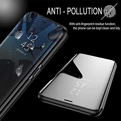 TingYR Funda para LG Velvet 5G UW Carcasa, Espejo Funda Flip Inteligente Mirror Caso, Soporte Plegable, Case Cover Funda para LG Velvet 5G UW.(Azul)