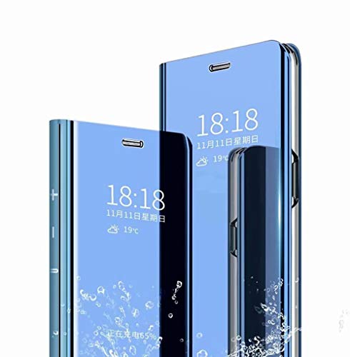 TingYR Funda para LG Velvet 5G UW Carcasa, Espejo Funda Flip Inteligente Mirror Caso, Soporte Plegable, Case Cover Funda para LG Velvet 5G UW.(Azul)