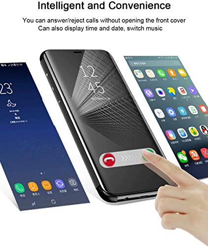 TingYR Funda para LG Velvet 5G UW Carcasa, Espejo Funda Flip Inteligente Mirror Caso, Soporte Plegable, Case Cover Funda para LG Velvet 5G UW.(Azul)