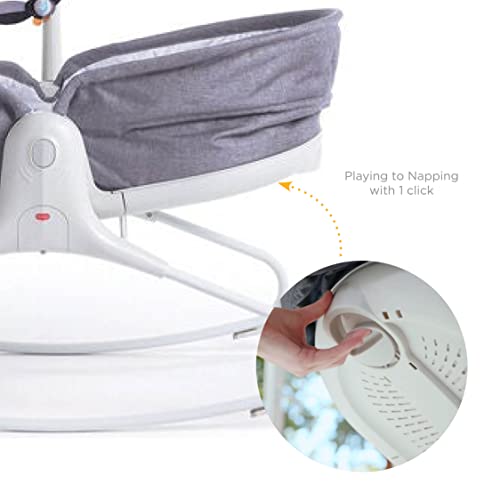 Tiny Love Rocker Napper Balancin para bebès, hamaca con Vibraciones relajantes, música y luces calmante, color Gris