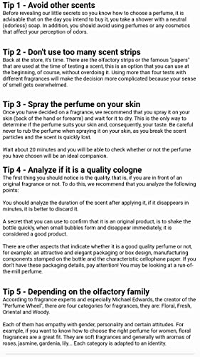 Tips for choosing the right perfume