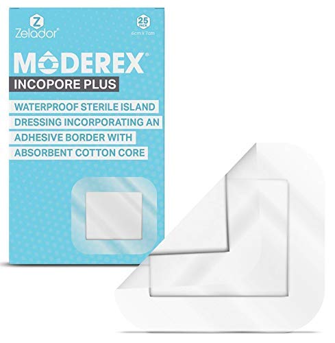 Tiritas estériles autoadhesivas resistentes al agua, sin látex, con borde transparente y almohadilla absorbente 100% algodón, 25 unidades