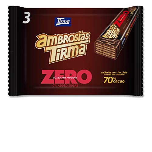 Tirma Ambrosías Zero 70% Cacao, Sin Azúcares Añadidos (3 Unidades x 21.5g) 64.5g