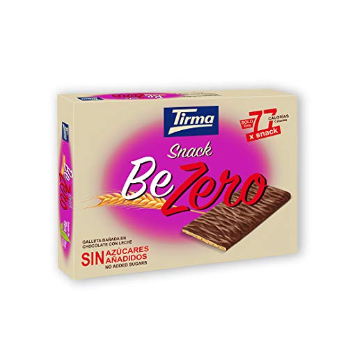 Tirma Snack Be-Zero Galleta Bañada en Chocolate con Leche, Sin Azúcares Añadidos (6 Packs x 17.5g) 105g