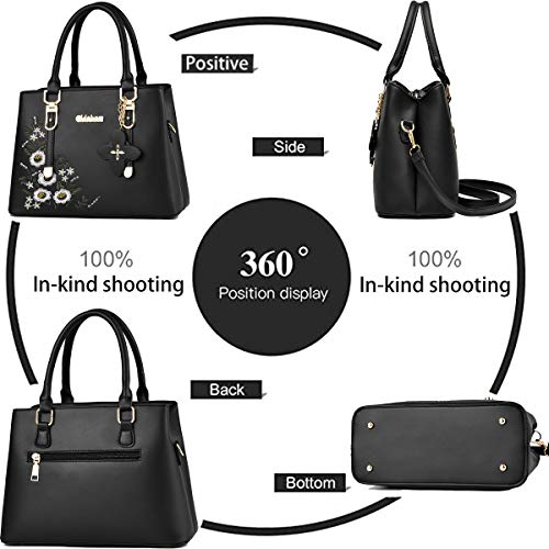 Tisdaini Bolsos de Mano Mujer Bolsos Bandolera Moda Artesanía de Bordado Bolsos Totes Shoppers y Bolsos de Hombro Rojo